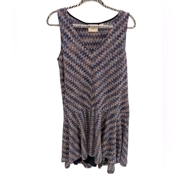 ANTHROPOLOGIE MAEVE WESTWATER BLUE SLEEVELESS KNIT LINED DRESS SIZE LARGE - Picture 1 of 3